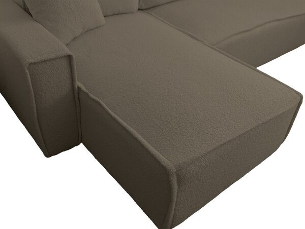 Rozkladacia obojstranná sedacia súprava do L SMART BOUCLE 232x143 cm, sivo-hnedá