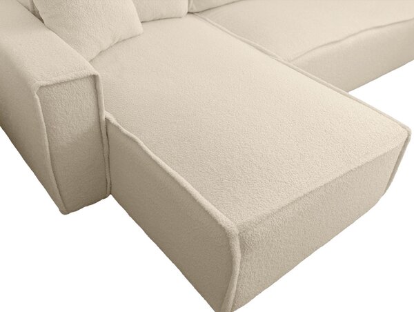 Rozkladacia obojstranná sedacia súprava do L SMART BOUCLE 232x143 cm, krémová