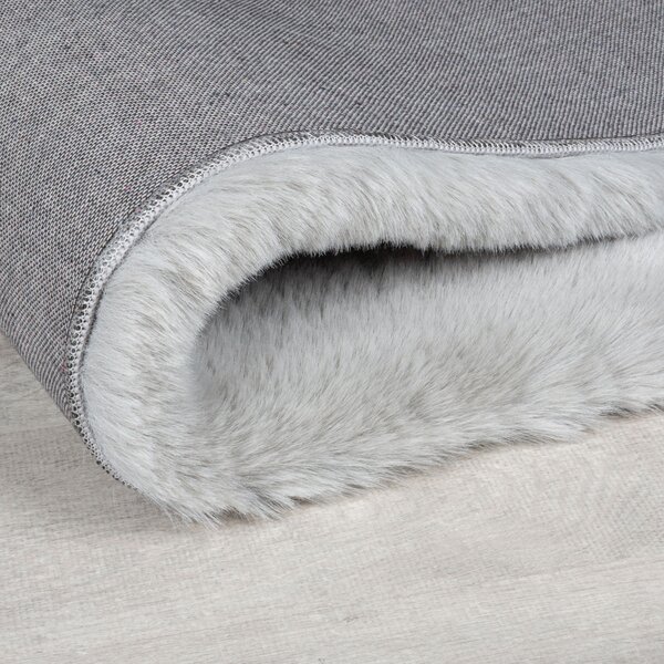 Flair Rugs, Kusový koberec Ivy Faux Fur Grey, 160x230, šedá, obývacia izba