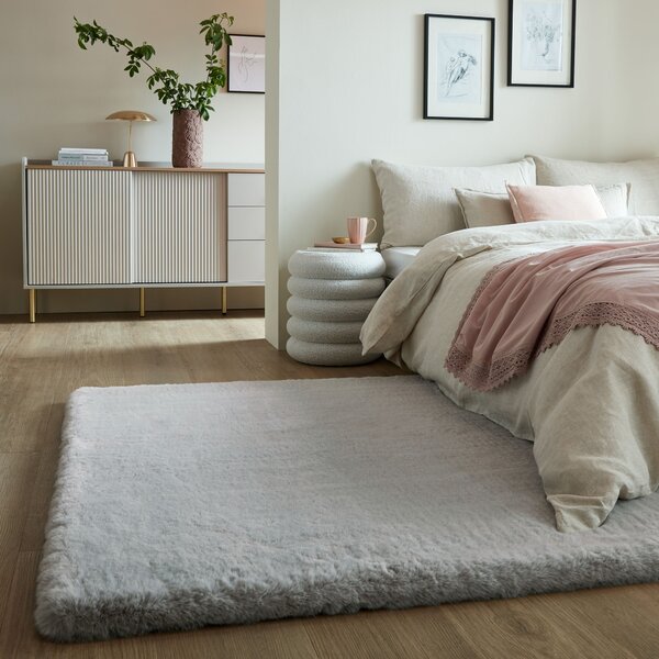 Flair Rugs, Kusový koberec Ivy Faux Fur Grey, 160x230, šedá, obývacia izba
