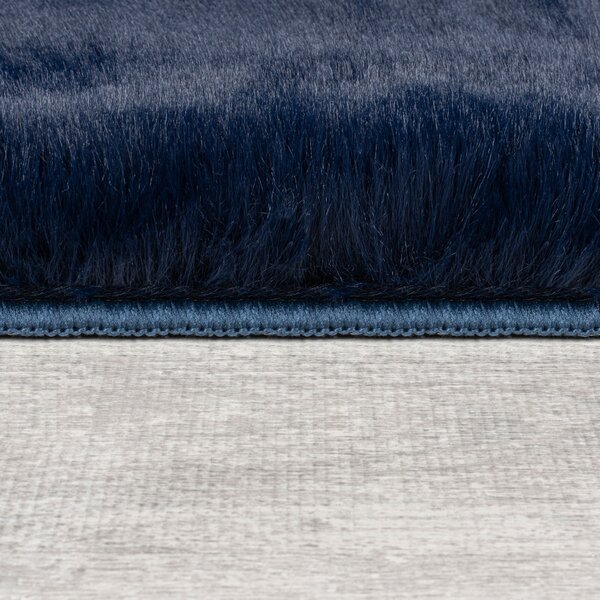 Flair Rugs, Kusový koberec Ivy Faux Fur Navy, 120x170, modrá, obývacia izba