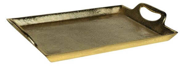Zlatý kovový servírovací podnos s uchami Tray Raw XL - 40*27*5cm - Mars & More