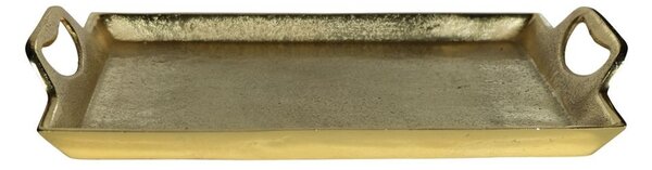 Zlatý kovový servírovací podnos s uchami Tray Raw XL - 40*27*5cm - Mars & More