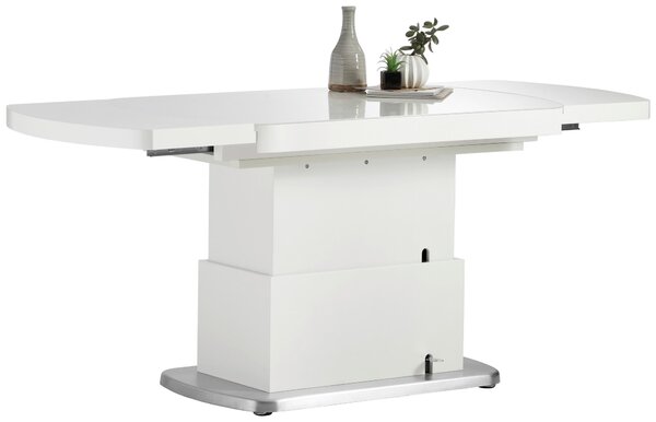 KONFERENČNÝ STOLÍK, biela, kov, sklo, kompozitné drevo, 120/75/50 cm Venda - Stolíky do obývačky