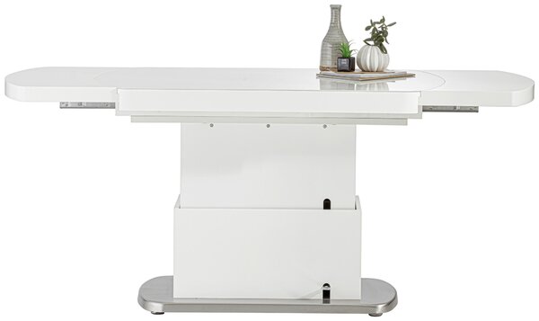 KONFERENČNÝ STOLÍK, biela, kov, sklo, kompozitné drevo, 120/75/50 cm Venda - Stolíky do obývačky