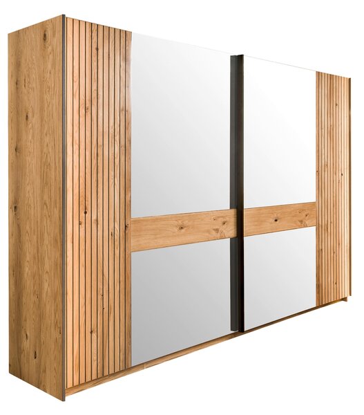 SKRIŇA SO ZRKADLOM, dub, farba duba, 296/214/61 cm Linea Natura - Skrine