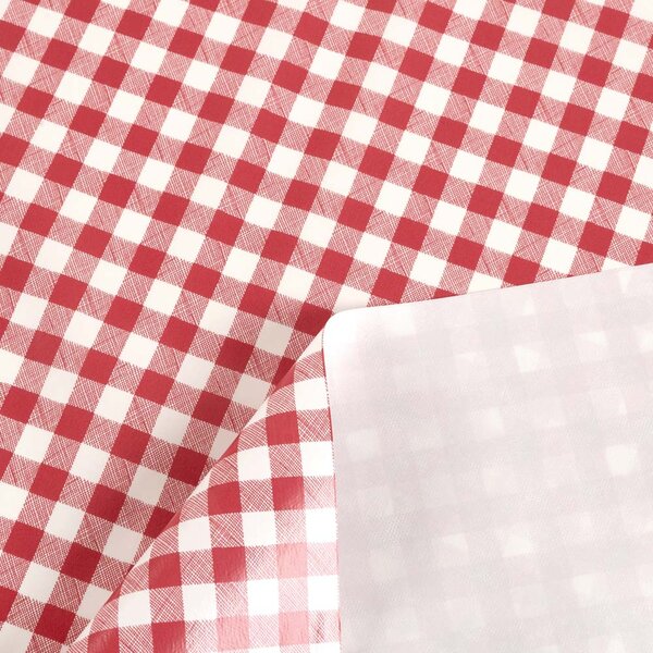 PVC obrus Červeno-biela kocka 12x12 mm PV-109 - metráž š. 140 cm