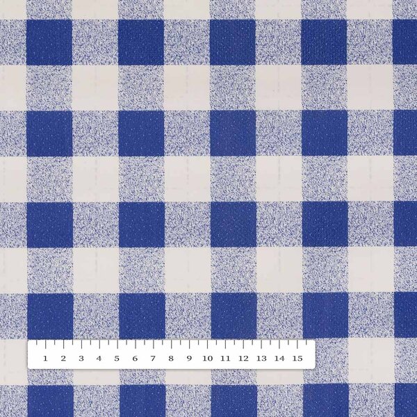 PVC obrus Modro-biela kocka 2,5×2,5 cm PV-134 - metráž š. 140 cm