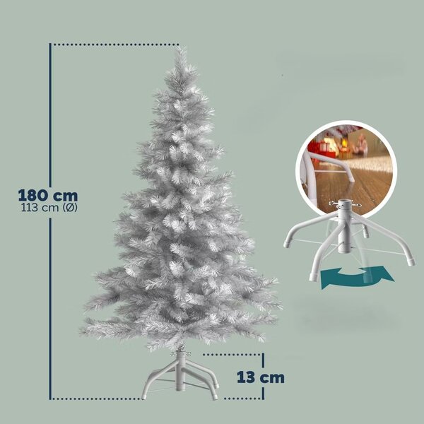 Umelý vianočný stromček 180 cm - biely
