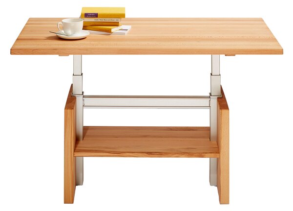 KONFERENČNÝ STOLÍK, farba buka, drevo, kov, 110/65/55-69 cm Linea Natura - Stolíky do obývačky, Online Only