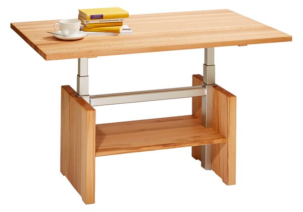 KONFERENČNÝ STOLÍK, farba buka, drevo, kov, 110/65/55-69 cm Linea Natura - Stolíky do obývačky, Online Only
