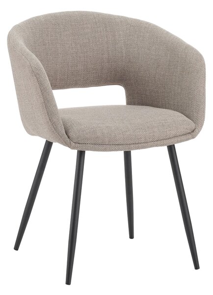 STOLIČKA S PODRÚČKAMI, tkaná textília, taupe MID.YOU - Stoličky, Online Only