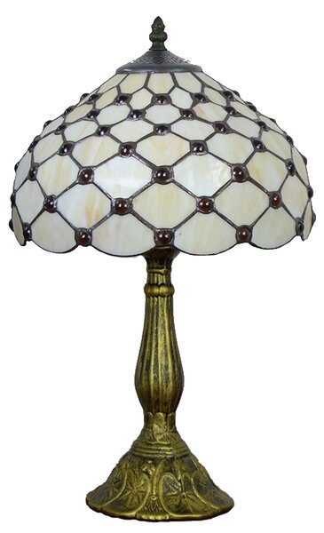 Tiffany stolná lampa Stonenet 105 Huizhou Oufu Lighting v.48xš.30, sklo/kov,40W (Stone network)