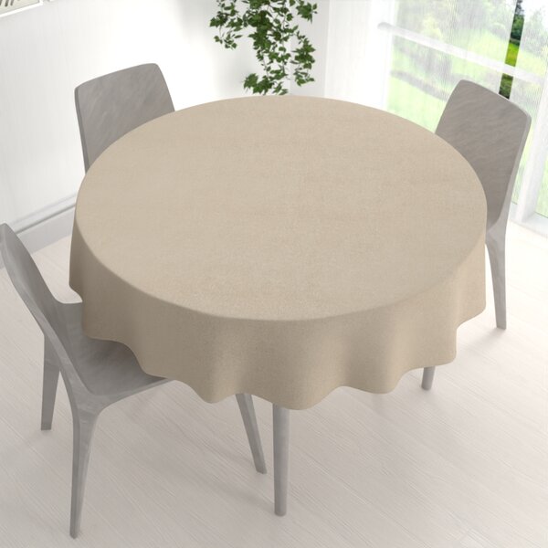 Biante Okrúhly obrus/imitácia brúsenej kože Alcantara ALC-007 Krémovo béžový Ø 100 cm