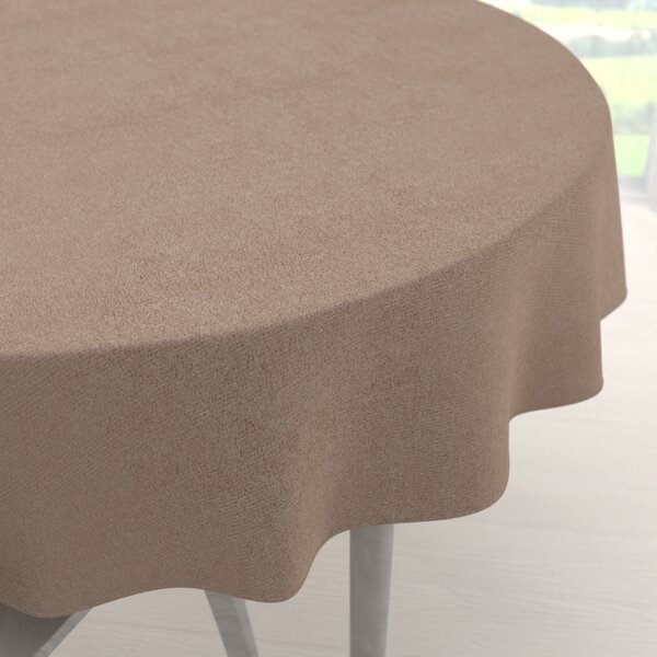 Biante Okrúhly obrus/imitácia brúsenej kože Alcantara ALC-006 Béžový Ø 100 cm