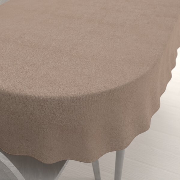 Biante Oválny obrus/imitácia brúsenej kože Alcantara ALC-006 Béžový 100x140 cm
