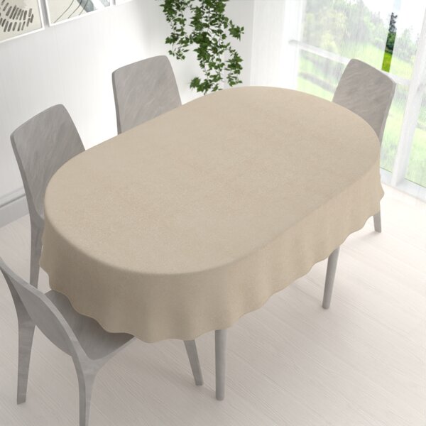 Biante Oválny obrus/imitácia brúsenej kože Alcantara ALC-007 Krémovo béžový 100x140 cm