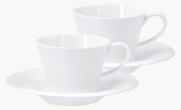 Ručne vyrobené porcelánové šálky na espresso's podšálkami Berlin, 4 ks