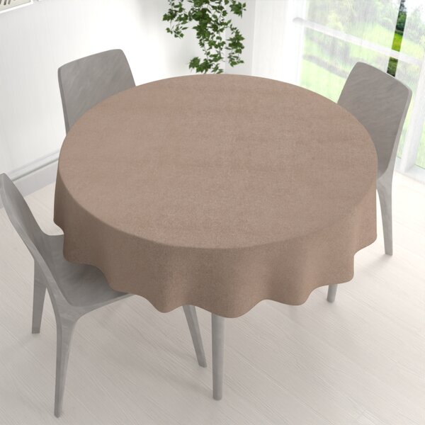 Biante Okrúhly obrus/imitácia brúsenej kože Alcantara ALC-006 Béžový Ø 100 cm