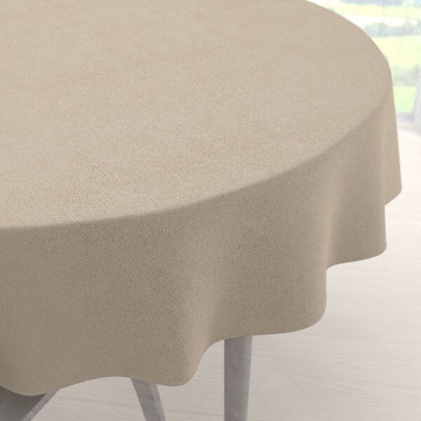 Biante Okrúhly obrus/imitácia brúsenej kože Alcantara ALC-007 Krémovo béžový Ø 100 cm