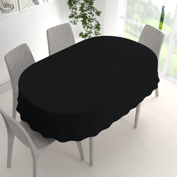 Biante Oválny obrus/imitácia brúsenej kože Alcantara ALC-012 Čierny 100x140 cm