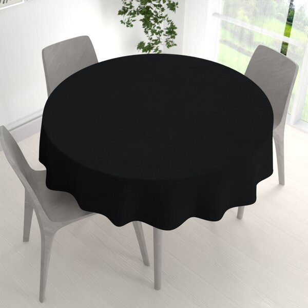 Biante Okrúhly obrus/imitácia brúsenej kože Alcantara ALC-012 Čierny Ø 100 cm