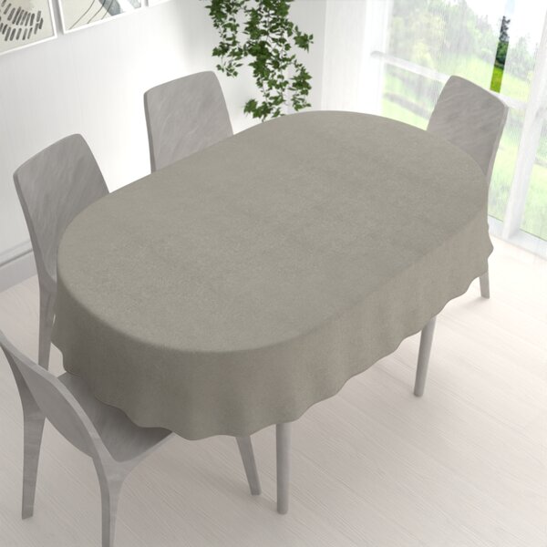 Biante Oválny obrus/imitácia brúsenej kože Alcantara ALC-014 Svetlo sivý 50x100 cm