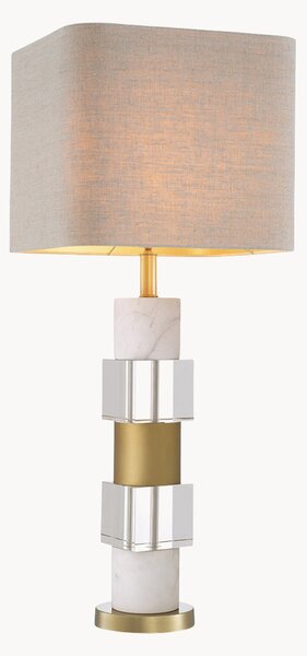 Stolová lampa z mramoru a krištáľového skla Cullingham