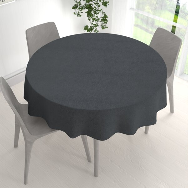 Biante Okrúhly obrus/imitácia brúsenej kože Alcantara ALC-016 Antracitovo sivý Ø 100 cm