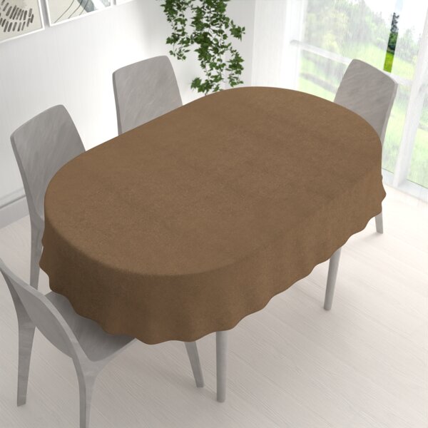 Biante Oválny obrus/imitácia brúsenej kože Alcantara ALC-015 Svetlo hnedý 50x100 cm