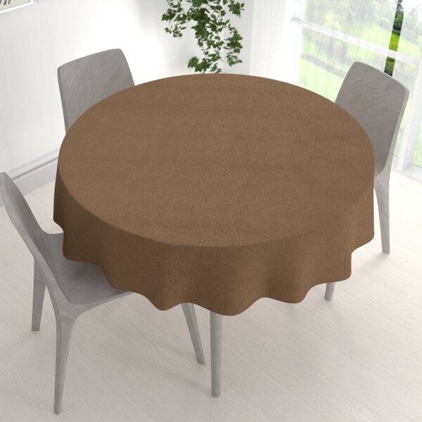 Biante Okrúhly obrus/imitácia brúsenej kože Alcantara ALC-015 Svetlo hnedý Ø 100 cm