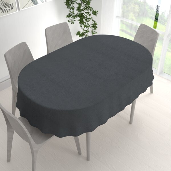 Biante Oválny obrus/imitácia brúsenej kože Alcantara ALC-016 Antracitovo sivý 50x100 cm