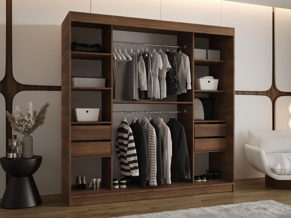 Šatníková skriňa Rubino T1 200x200x62 - orech warmia