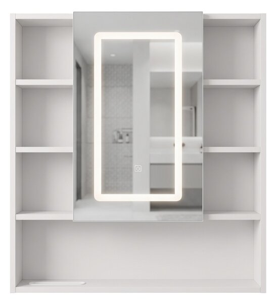 Rea Luna, zrkadlová skrinka s LED osvetlením 70×80 cm, plast, REA-M0405