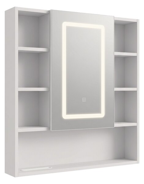 Rea Luna, zrkadlová skrinka s LED osvetlením 70×80 cm, plast, REA-M0405