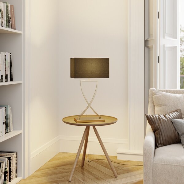 Stolové Lampa Lucande, Evaine, Čierna, Obývacia izba, Kov, Moderný