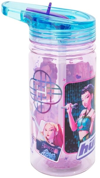 Fľaša na pitie KPop Demon Hunters, motív HUNTR/X so slamkou - 475 ml