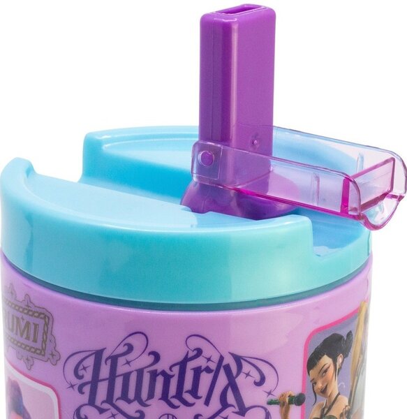 Plastový hrnček s viečkom a náustkom KPop Demon Hunters - HUNTR/X - 530 ml
