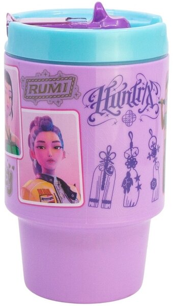 Plastový hrnček s viečkom a náustkom KPop Demon Hunters - HUNTR/X - 530 ml