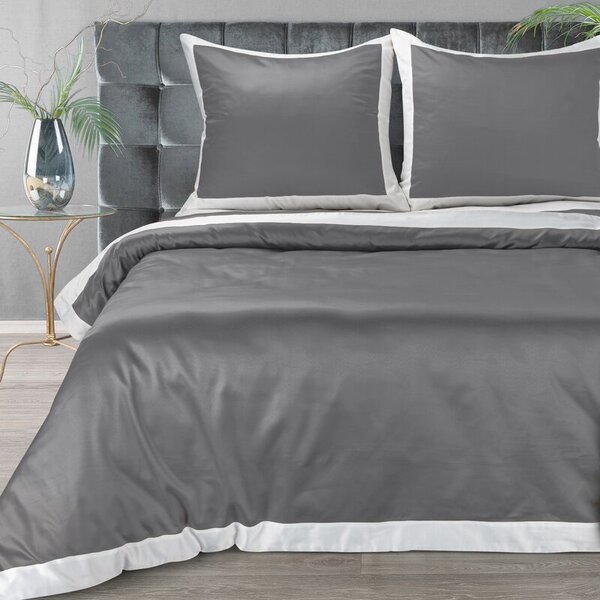 Dekorstudio Exkluzívne posteľné obliečky LAURA - tmavosivé Rozmer posteľných obliečok: Šírka x Dĺžka: 220x200cm + 2 ks 70x80 cm