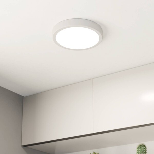 EGLO LED stropné svietidlo Fueva 5 IP44 3000K biela Ø21cm, Biela / opálová, Kúpeľňa, kov, Závesné svietidlo