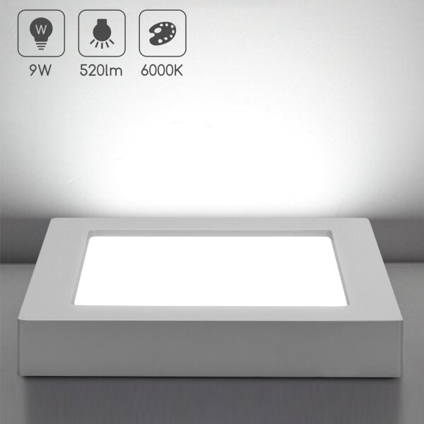Aigostar - LED stropné prisadené svietidlo LED/9W/230V 6000K 12,2x12,2 cm biela