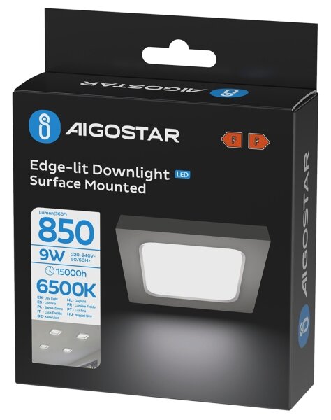 Aigostar - LED stropné prisadené svietidlo LED/9W/230V 6000K 12,2x12,2 cm biela