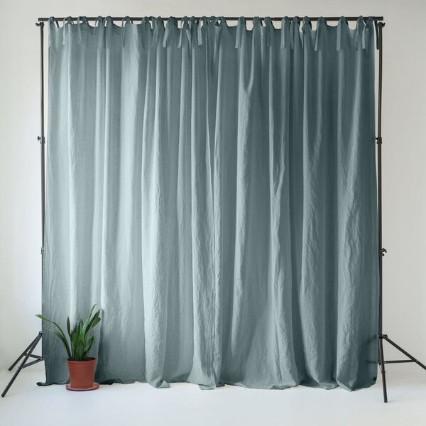 Sivomodrý ľanový záves 140x250 cm Blue Fog – Linen Tales