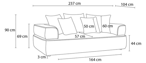 Zelená ženilková pohovka 237 cm Whesley – Bobochic Paris