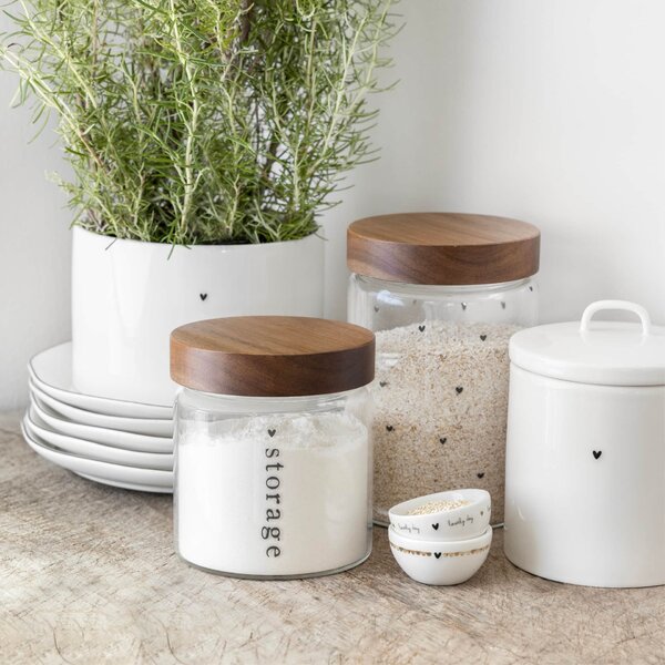 Dóza s dreveným vekom Storage 13 cm nápis