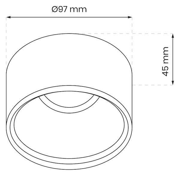 Podhľadové svietidlo Bali Round, 1x čierne kovové tienidlo, b