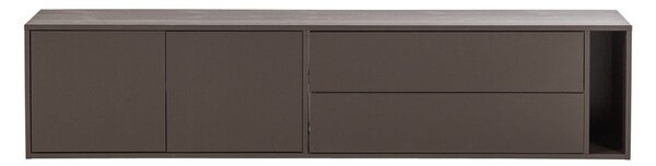 Tmavohnedý TV stolík z borovicového dreva 200x45x44 cm Settle Down – vtwonen