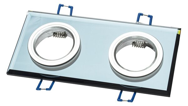 Podhľadové svietidlo Glass Square II, 1x sklenené/strieborné kovové tienidlo, s