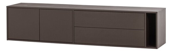 Tmavohnedý TV stolík z borovicového dreva 200x45x44 cm Settle Down – vtwonen